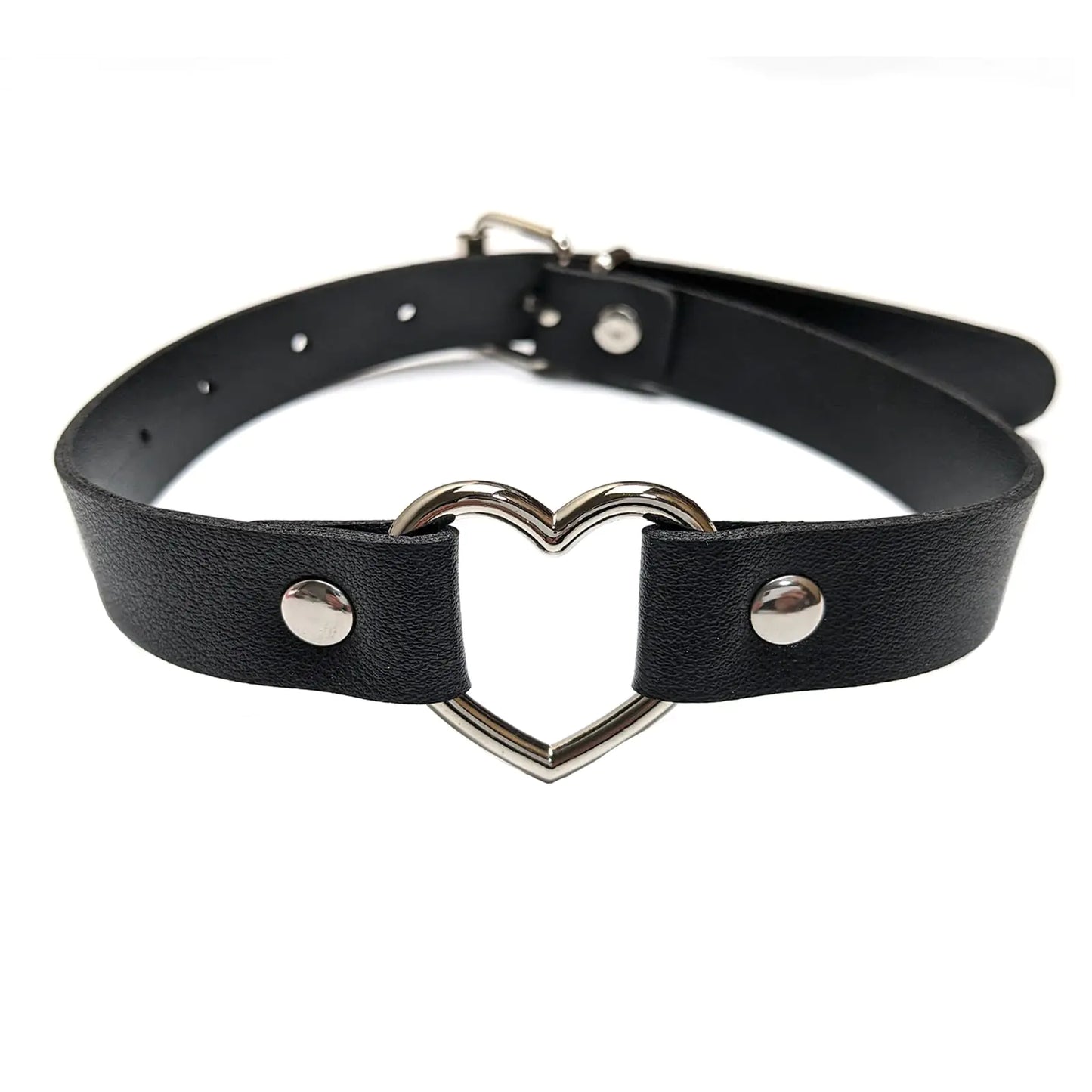 Punk Heart PU Leather Choker - Goth Style Necklace