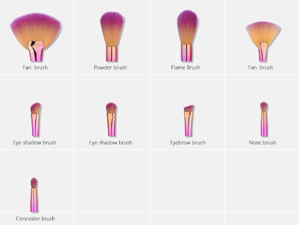 9-Piece Essential Makeup Brushes