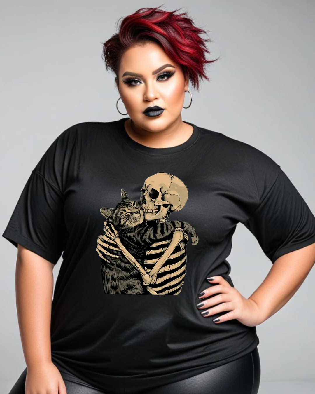 Cat and Skeleton Best Friends T-Shirt
