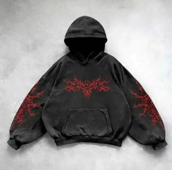 Vintage Skull Print Hoodie