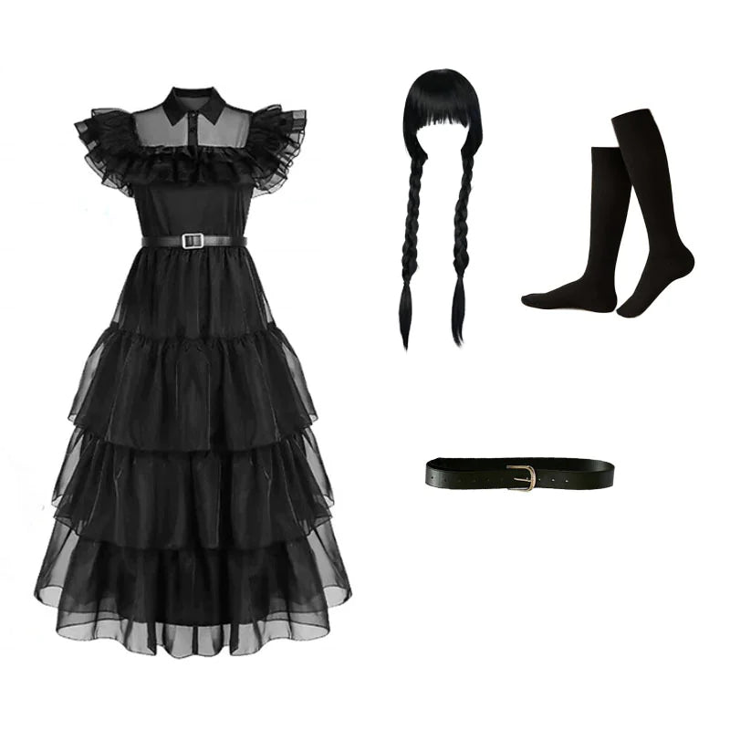 Wednesday Addams Girls Dress Costume