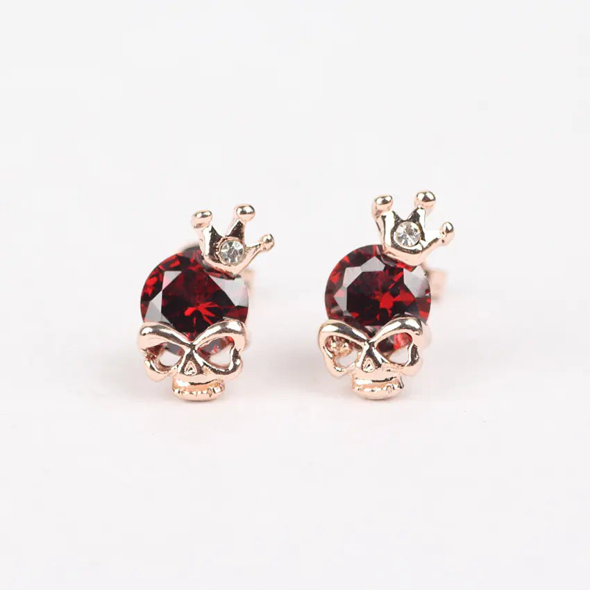 Regal Skull Crystal Studs