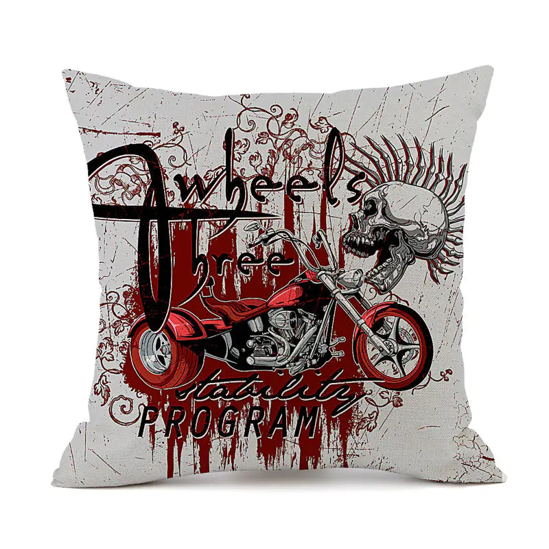 Custom Skull Linen Cushion Cover