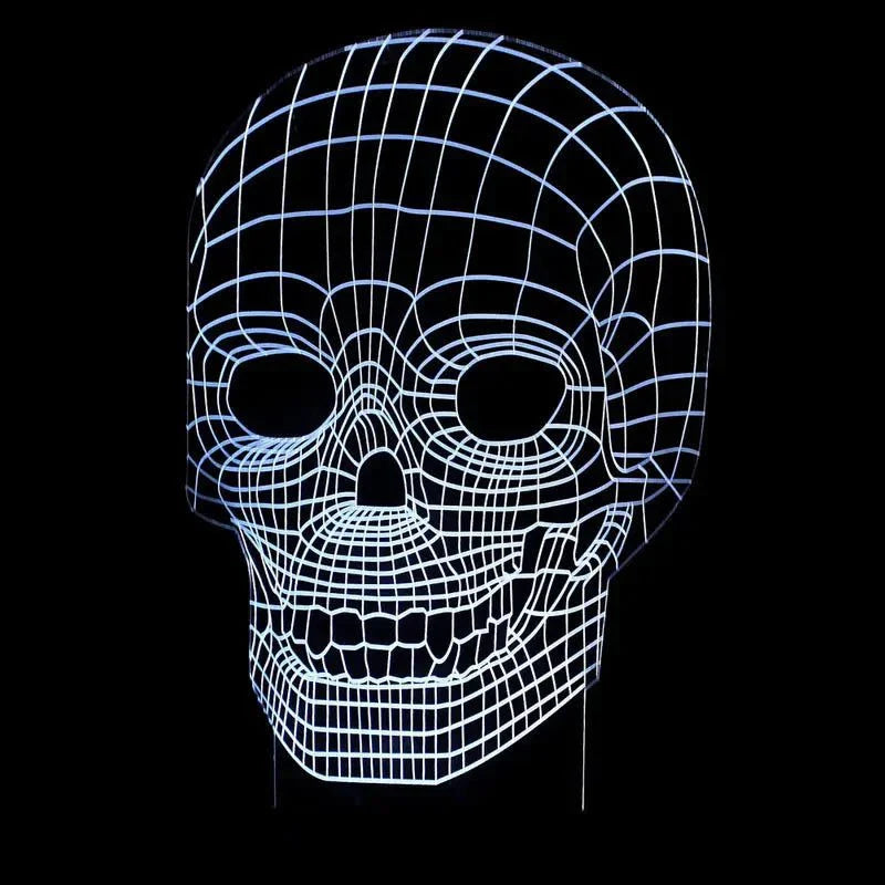 3D Skull Night Light with artistic skull design in vibrant colors.