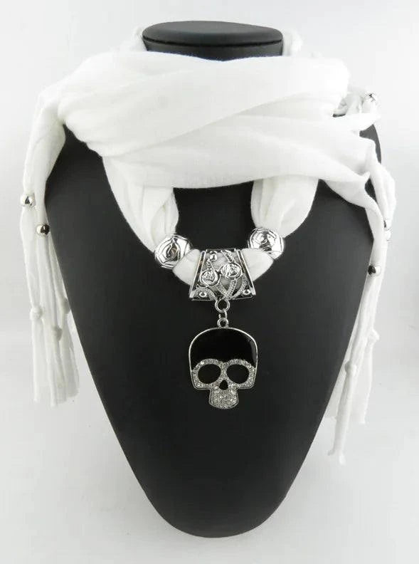 Alloy Skull Pendant Scarf with Skull Design