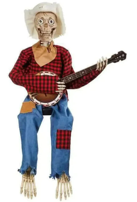 Spooky Banjo Skeleton Decor