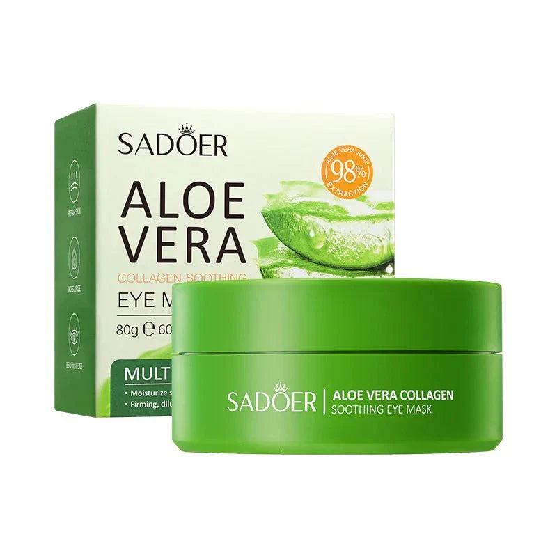 Aloe Vera Collagen Eye Mask for hydration, anti-aging, and reducing puffiness.