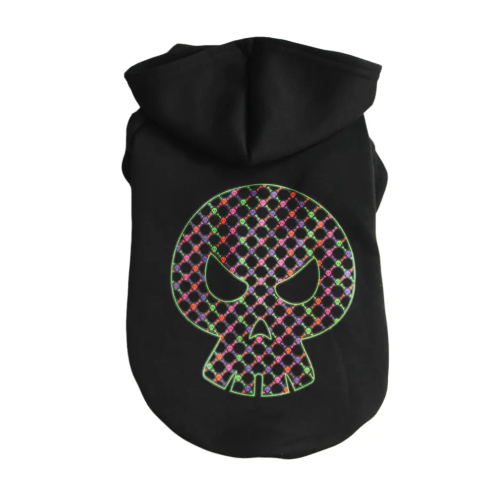 Skull Printed Cotton Dog Ghost Day Coat - Gothic Skull Design