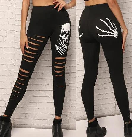 Sass Grabbin' Skull Print Leggings