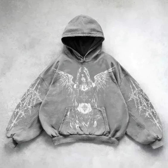 Vintage Skull Print Hoodie