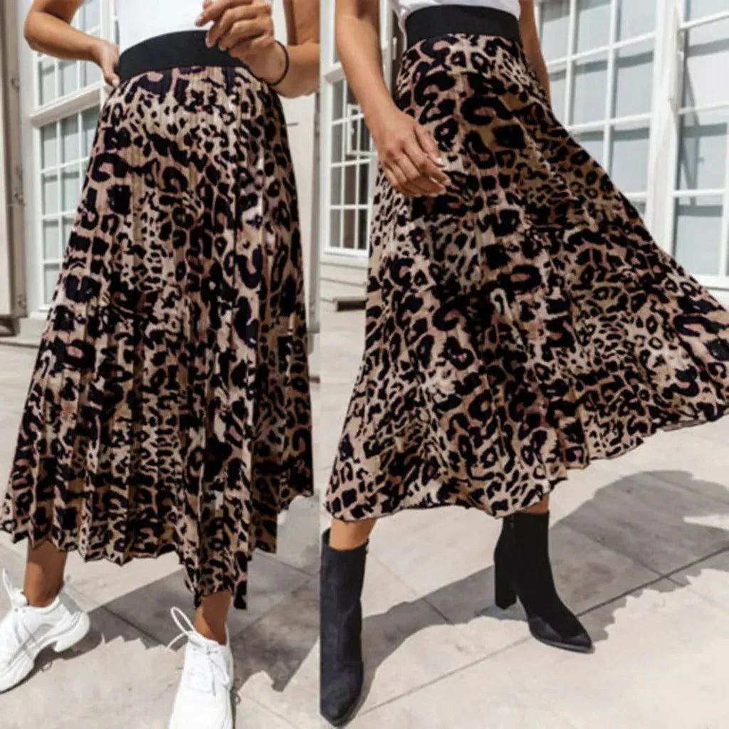 Leopard Print A-Line Mini Skirt
