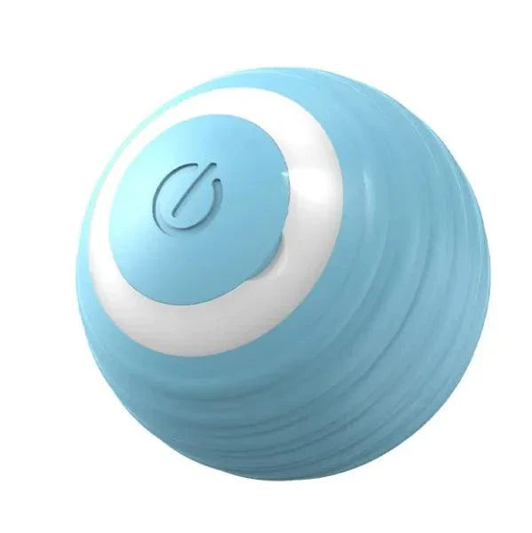 Smart Dog Toy Ball in blue with silicone/ABS material, 42mm diameter, for pet play.