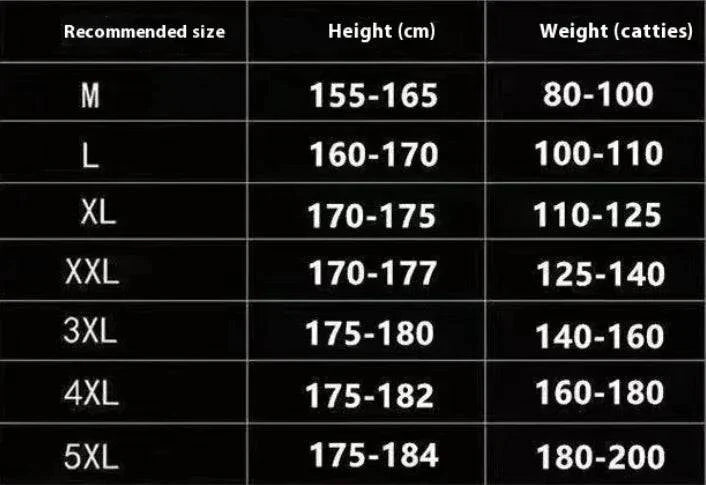 Size chart for Lamb Wool Zipper Hoodie showing recommended height and weight for sizes M to 5XL.