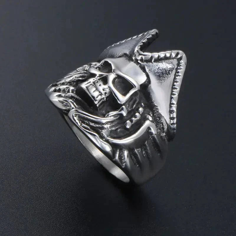 Rebel Skull Titanium Statement Ring