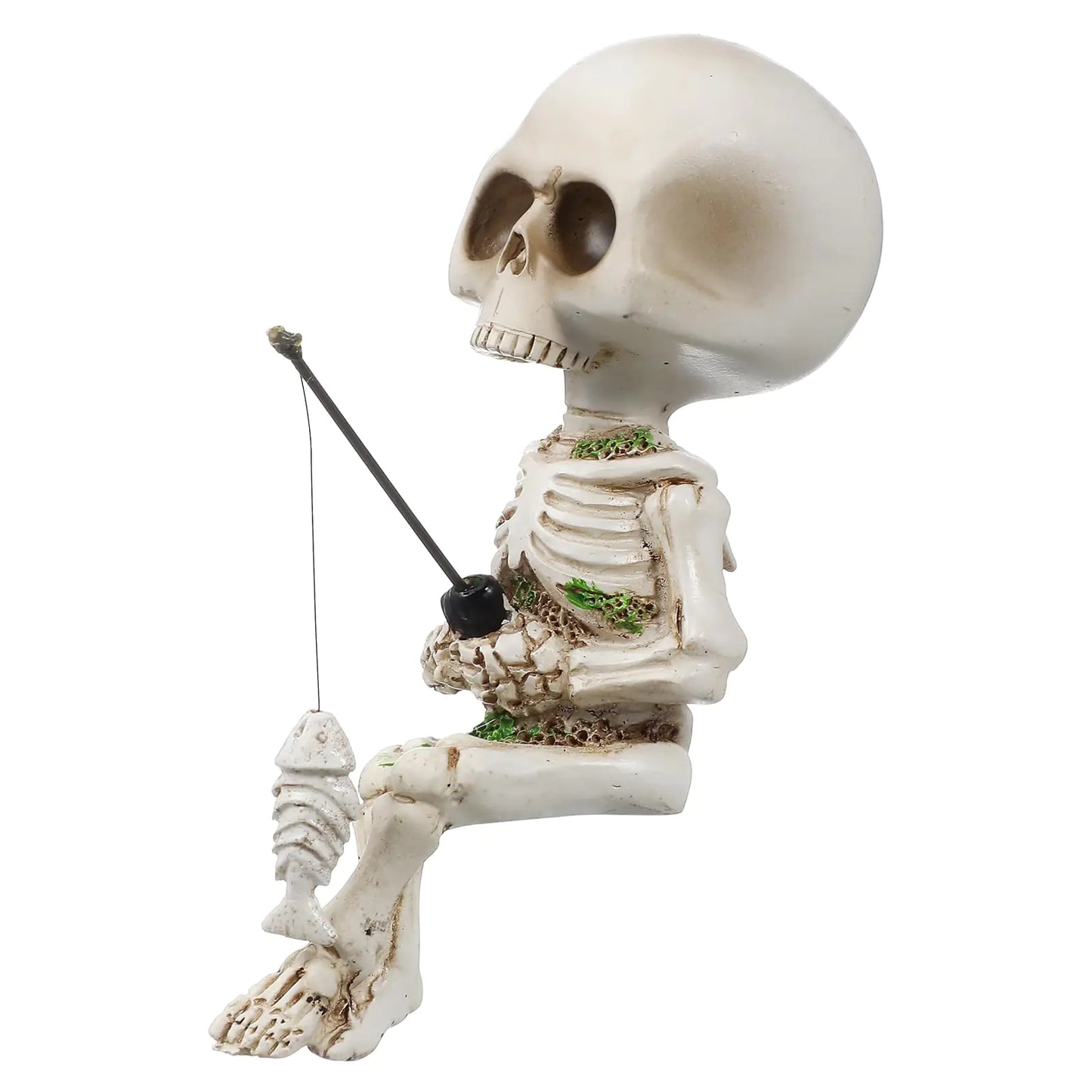 GANAZONO Resin Fishing Skeleton Sculpture