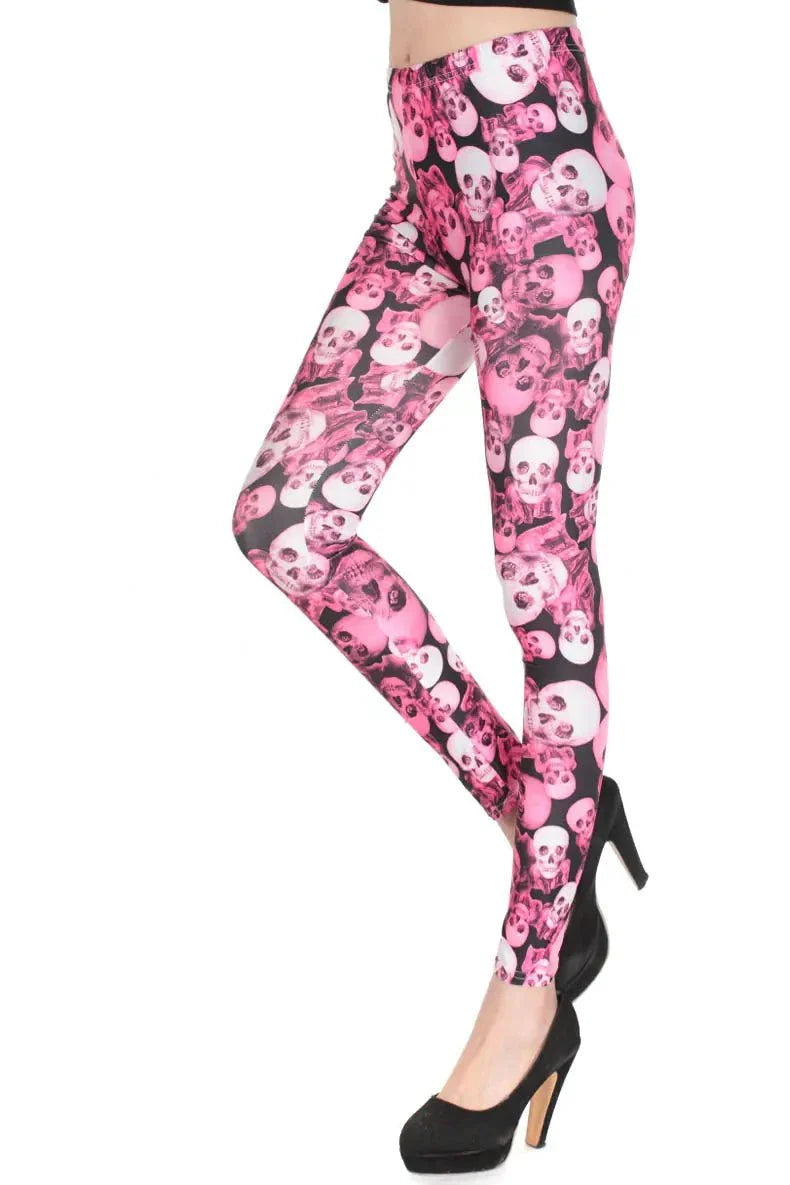 Printed Skull Milk Silk Leggings