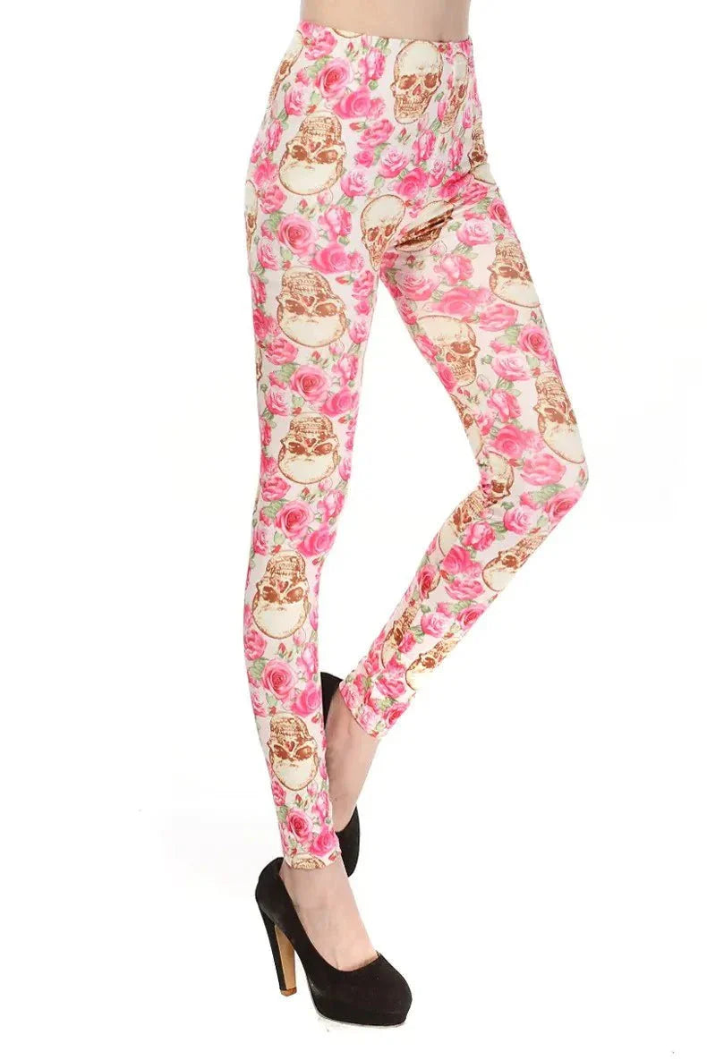 Printed Skull Milk Silk Leggings