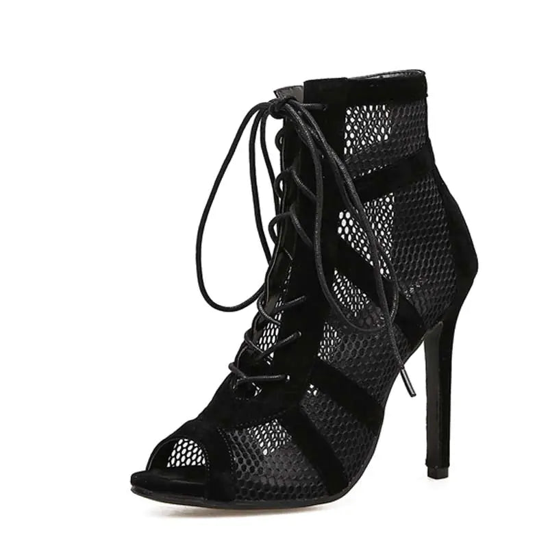 Black Suede Strappy Heels