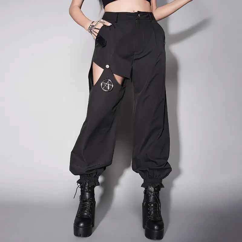 Gothic Punk Style Cargo Pants