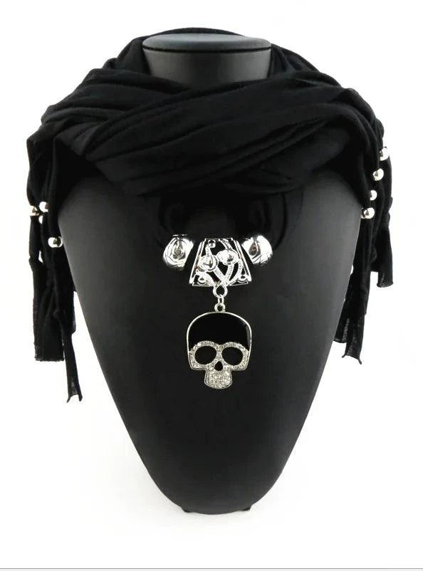 Alloy Skull Pendant Scarf with Skull Design
