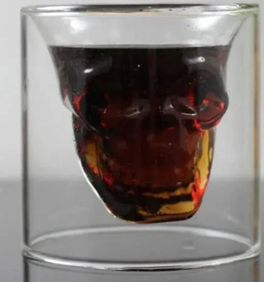 Skull Head Crystal Wine Glass with bold skull design for modern style.