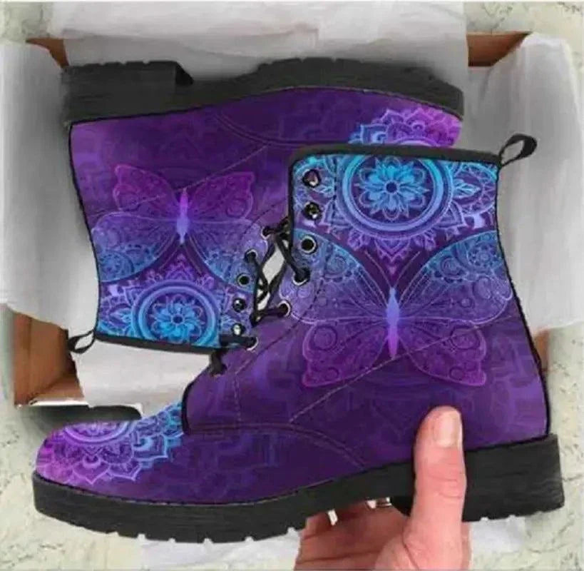 High-Top Skull Design Martin Boots