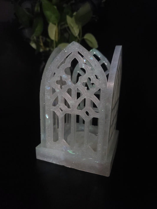 Handmade Glowing Sparkle Cathedral Arch Tea Light Candle Holder