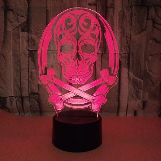 3D Skull Night Light