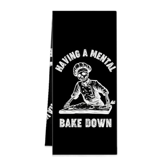 GICHUGI Goth Skeleton Chef Hand Towels