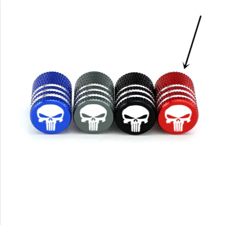Skull Accent Tire Valve Caps