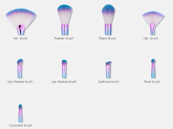 9-Piece Essential Makeup Brushes