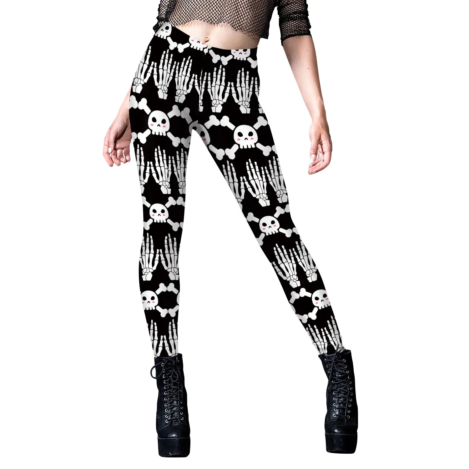 ladies-spooky-skull-yoga-leggings