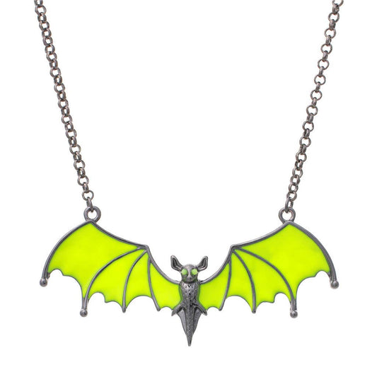 Western Fashion - 15945 - Halloween bat neon necklace, 16+3in