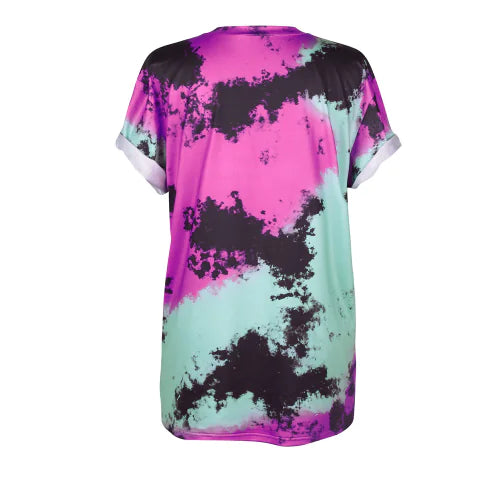 Vibrant 3D Skull Graphic Tee with colorful alien and unicorn print.