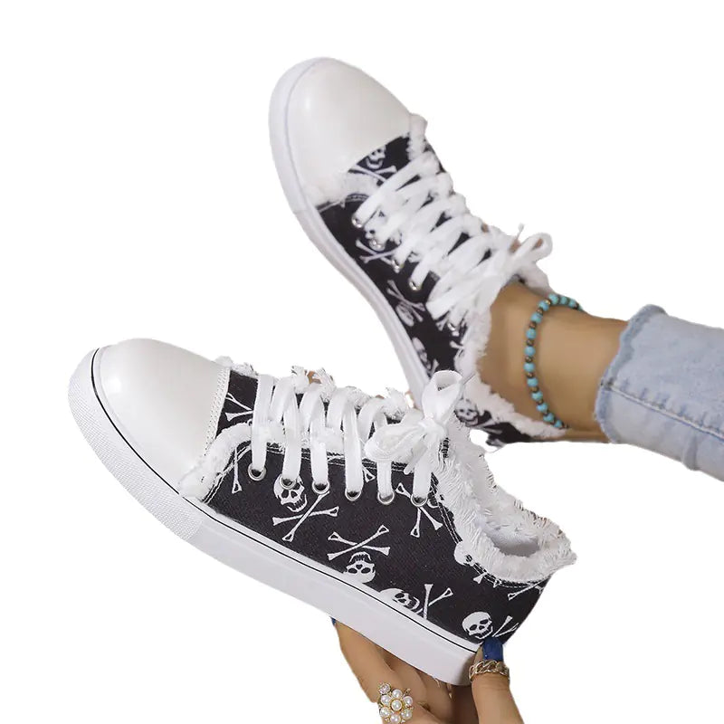 ladies-skull-art-canvas-trainers