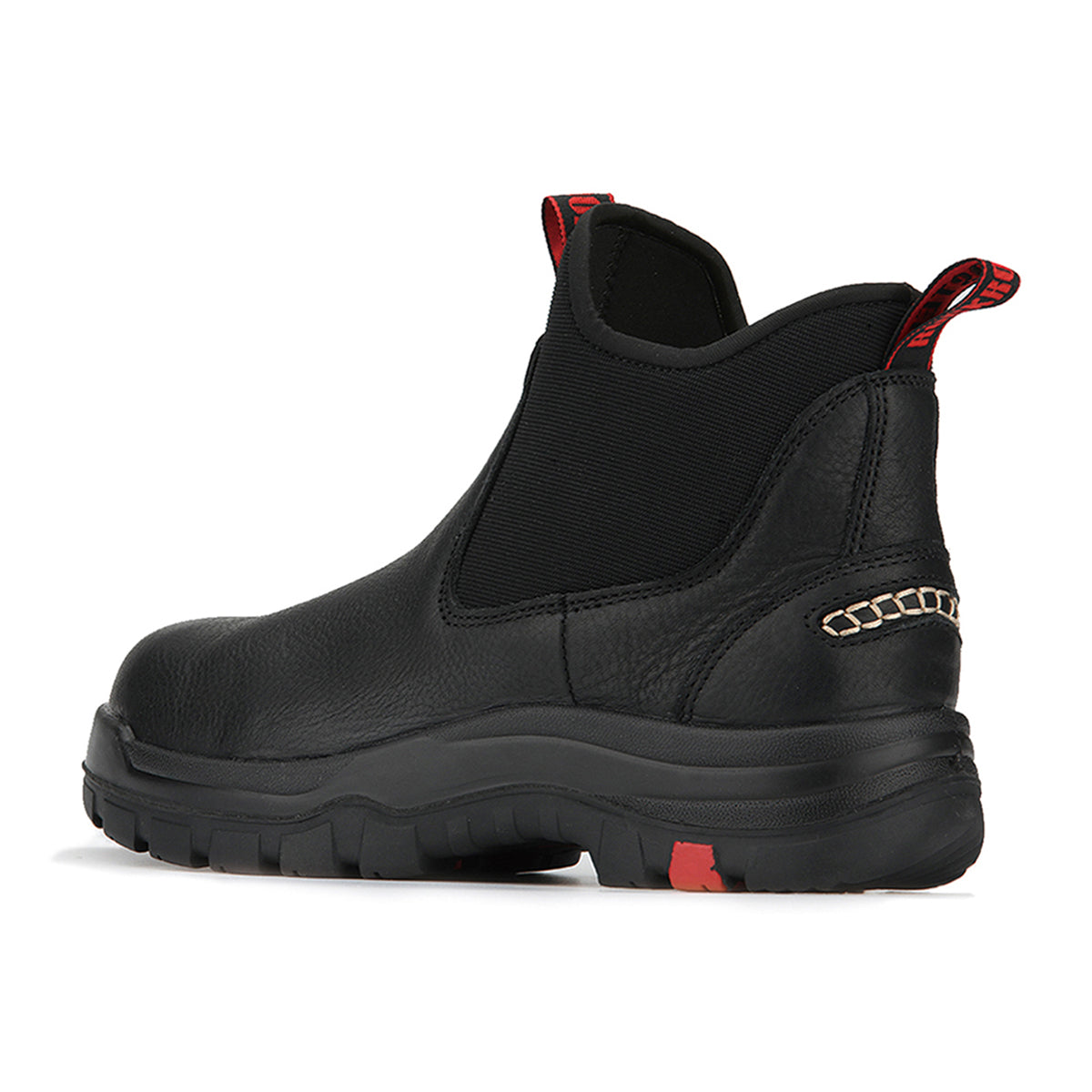 ROCKROOSTER Bakken 6 inch black leather waterproof work boots, soft toe, slip resistant.