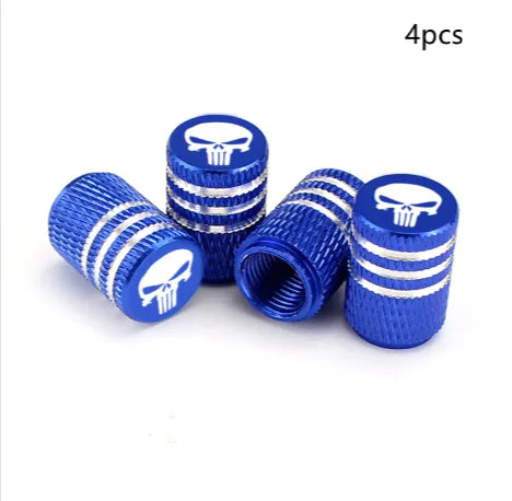 Skull Accent Tire Valve Caps
