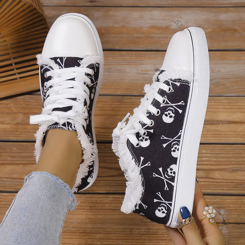 ladies-skull-art-canvas-trainers