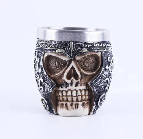 3D Skull Wine Glass with intricate resin design and gothic elegance.