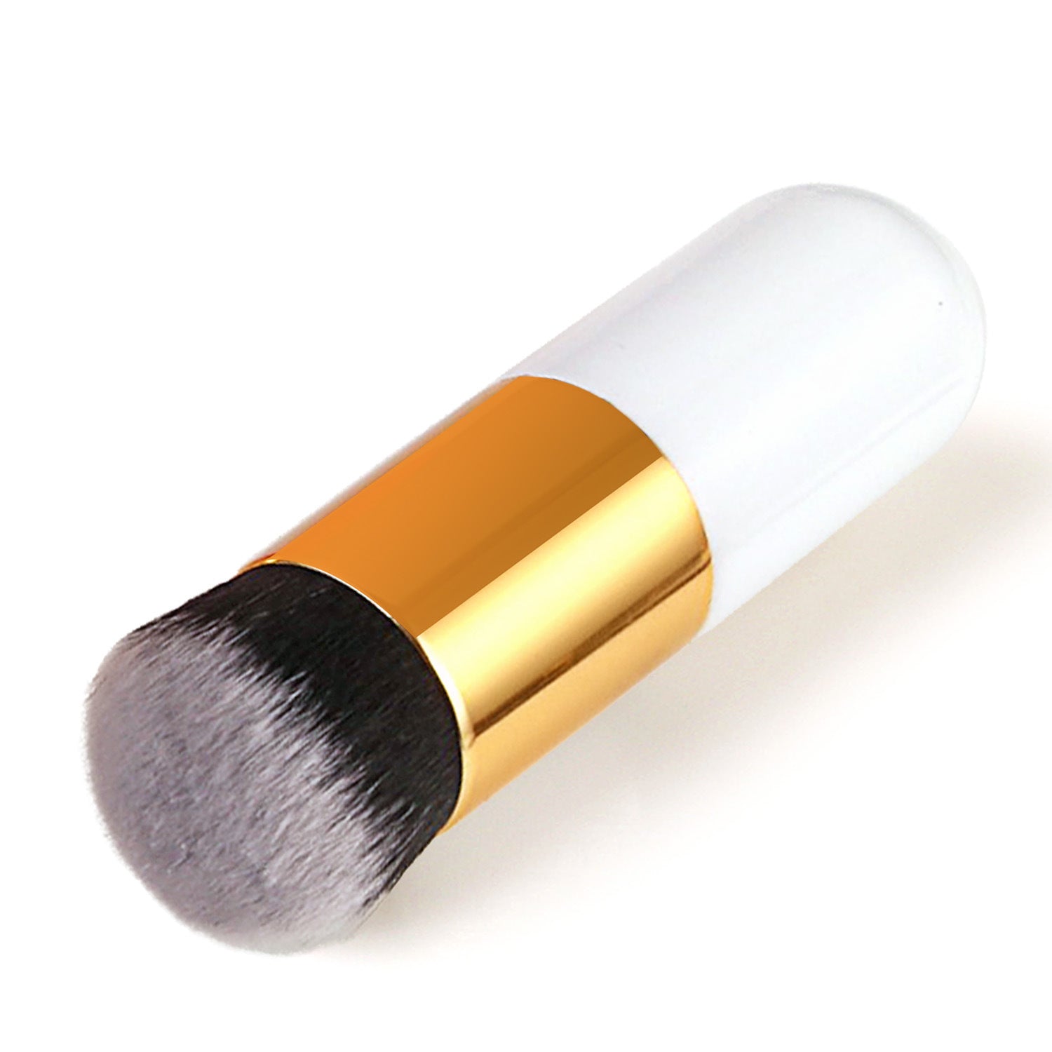 Flawless Finish Foundation Brush with metal handle and synthetic bristles for smooth makeup application.