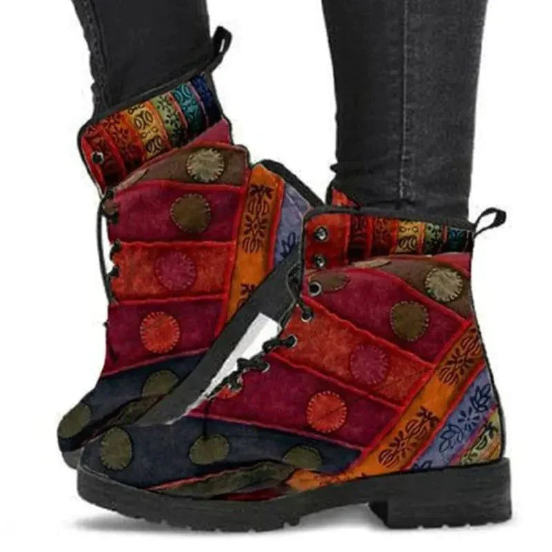 High-Top Skull Design Martin Boots