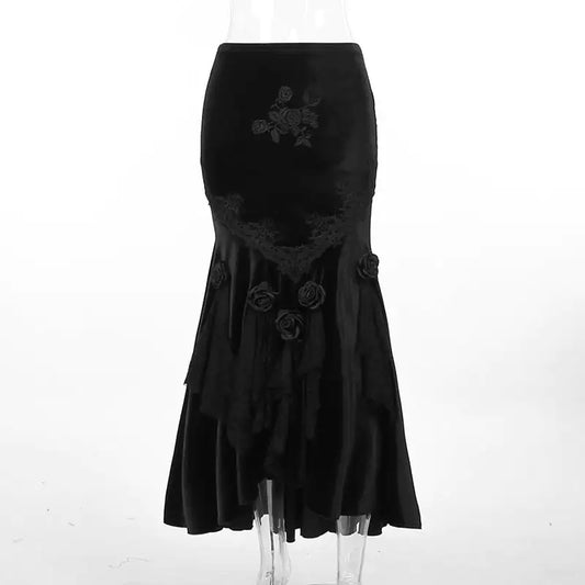 Chic Black Fishtail Evening Dress