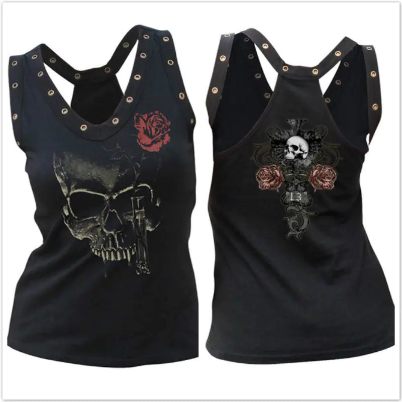 Skull Graphic Sleeveless Tee