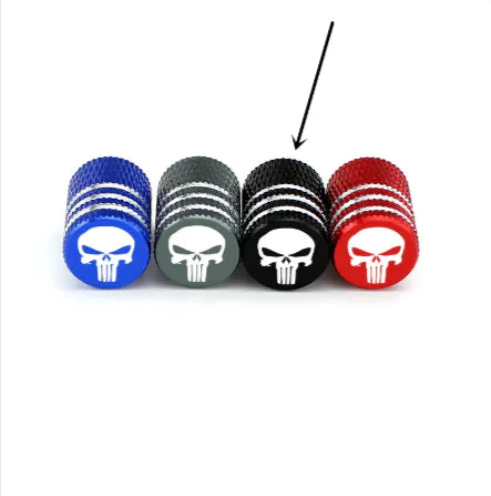 Skull Accent Tire Valve Caps