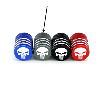 Skull Accent Tire Valve Caps