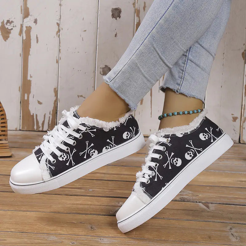 ladies-skull-art-canvas-trainers