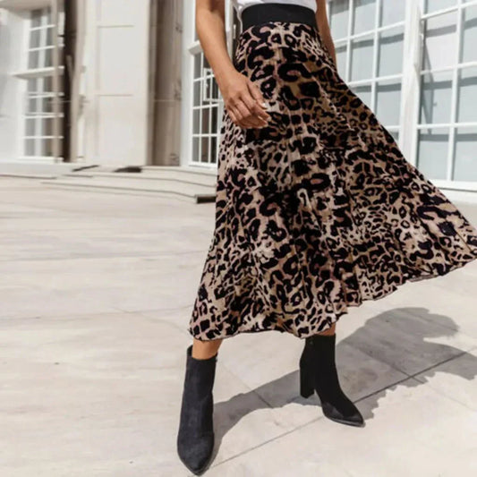 Leopard Print A-Line Mini Skirt