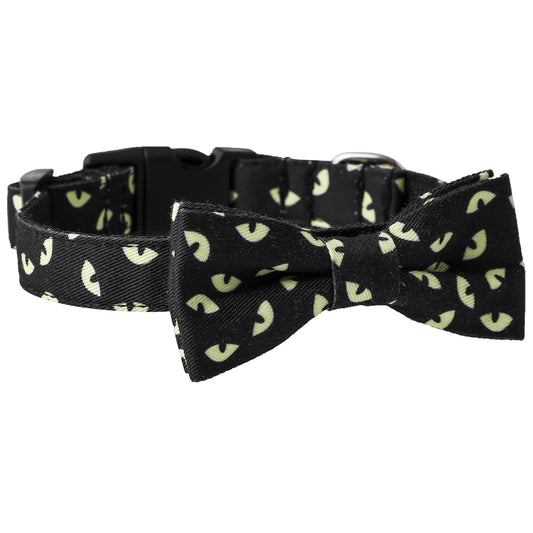 Gothic charm pet collar with spooky ghost eyes design, perfect for stylish pets.