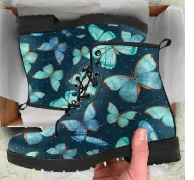 High-Top Skull Design Martin Boots