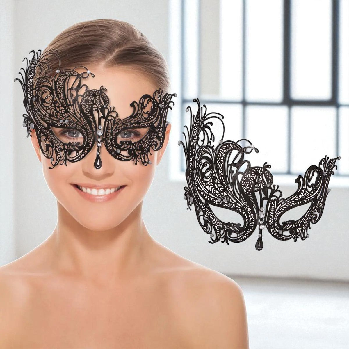 Venetian Phoenix Mask - Women's Metal Costume for Parties